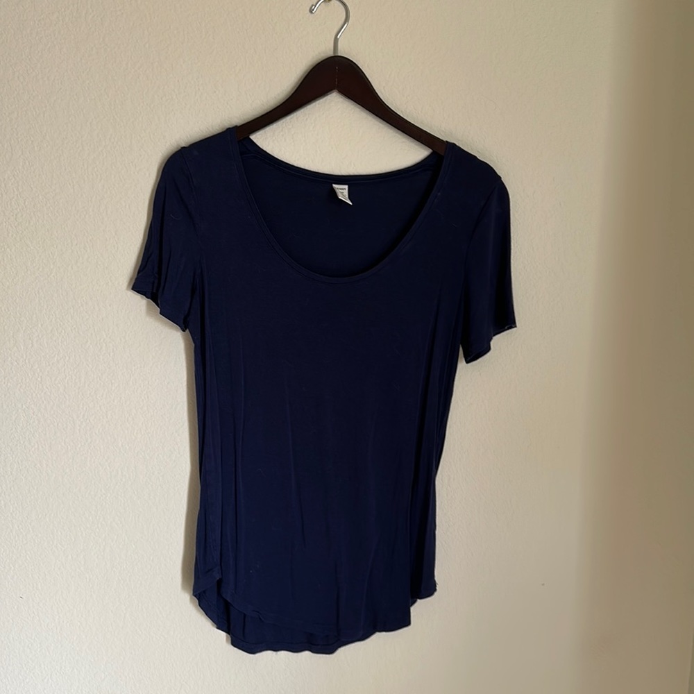 Navy Short Sleeve Top